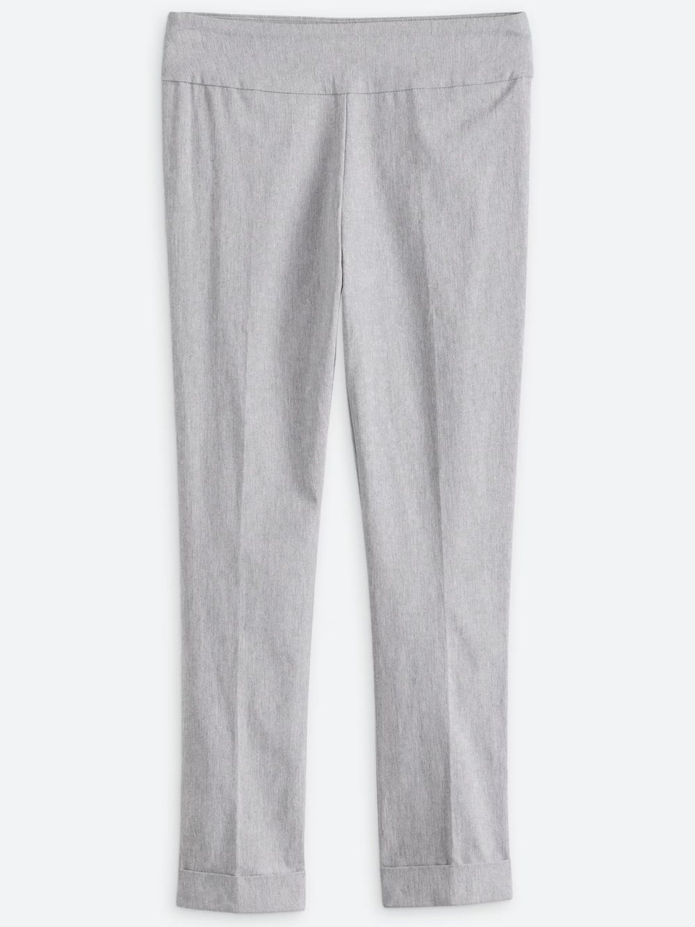 Tribal Fia Cuffed Cropped Trousers Grey High Rise Pull On Stretch Office Size 10